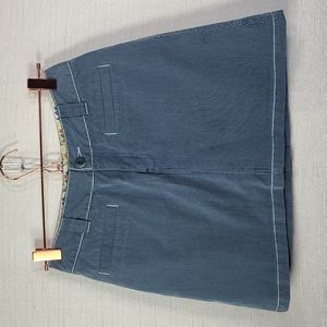 Horny Toad Mid Skort Skirt Striped Blue White Stripes Pockets Size 2